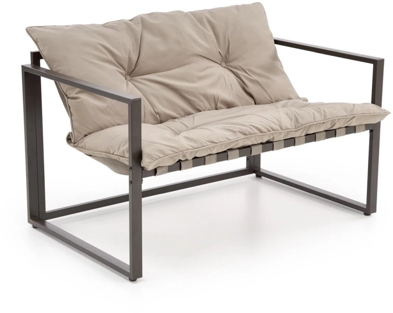 Zestaw mebli ogrodowych Shark sofa fotele ława na taras ciemny brąz/cappuccino