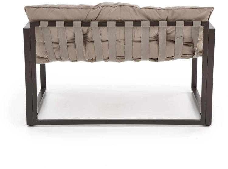 Zestaw mebli ogrodowych Shark sofa fotele ława na taras ciemny brąz/cappuccino