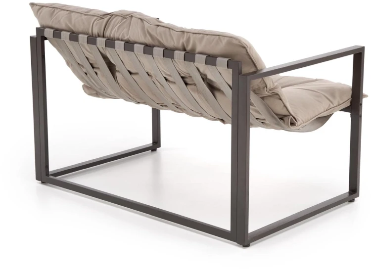Zestaw mebli ogrodowych Shark sofa fotele ława na taras ciemny brąz/cappuccino