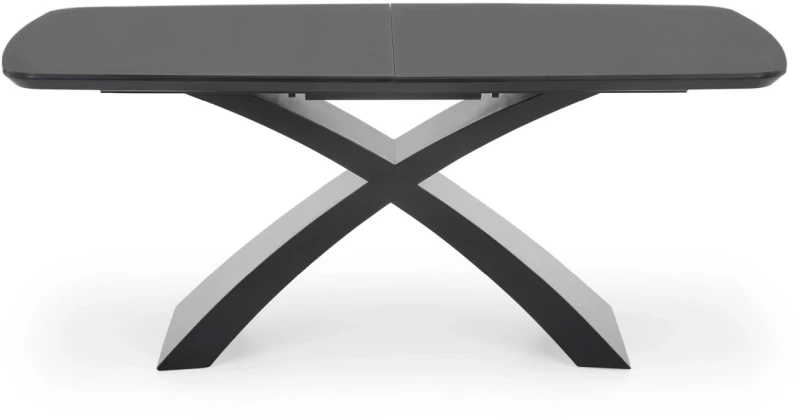 Stół rozkładany Silvestro szklany do jadalni 180-220 cm ciemny popiel/czarny