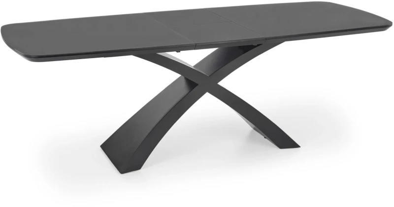 Stół rozkładany Silvestro szklany do jadalni 180-220 cm ciemny popiel/czarny