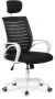 Fotel ergonomiczny Socket z siatki z zagłówkiem obrotowy do biura biały/czarny