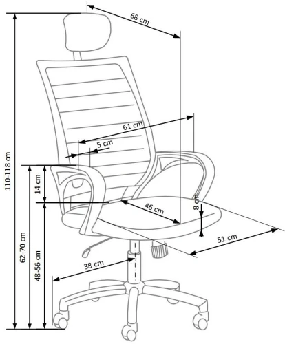 Fotel ergonomiczny Socket z siatki z zagłówkiem obrotowy do biura biały/czarny