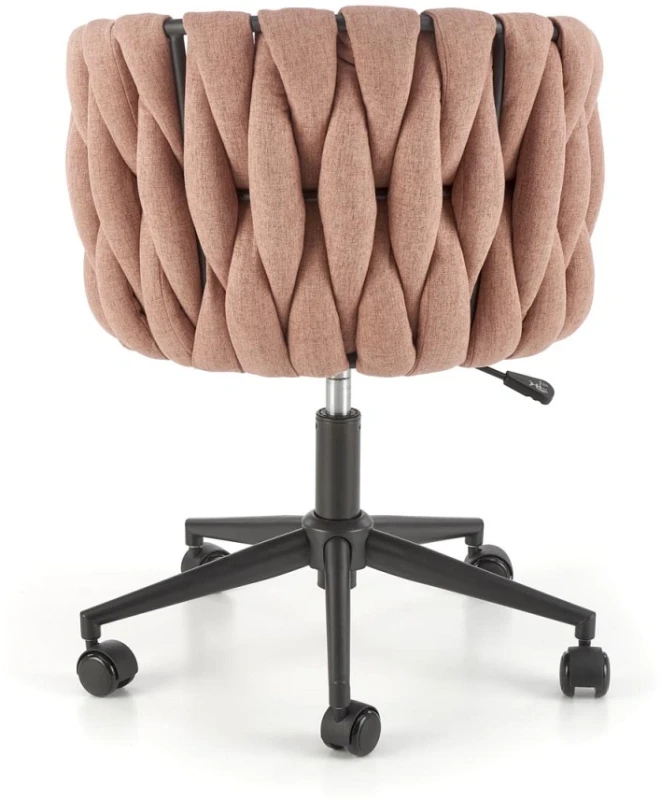 Fotel obrotowy Talon w stylu glamour tapicerowany do biura różowy