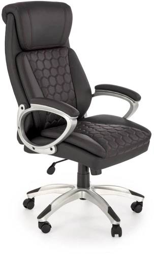 Fotel obrotowy Thomas gabinetowy z perforowaną eco skórą do biura czarny