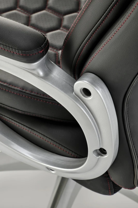 Fotel obrotowy Thomas gabinetowy z perforowaną eco skórą do biura czarny