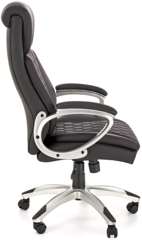 Fotel obrotowy Thomas gabinetowy z perforowaną eco skórą do biura czarny