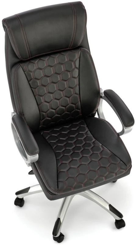 Fotel obrotowy Thomas gabinetowy z perforowaną eco skórą do biura czarny