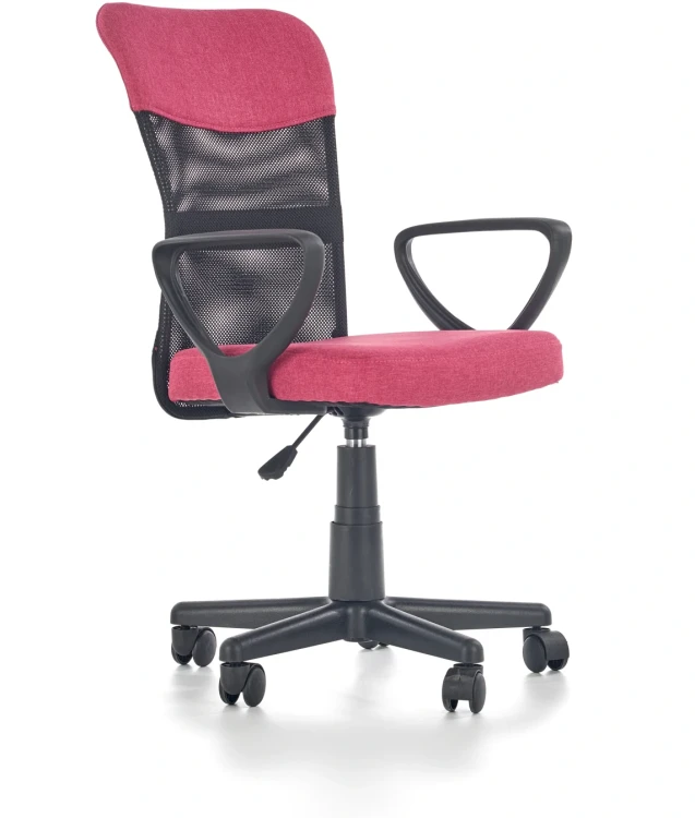 Fotel obrotowy Timmy 52 cm z siatką do pokoju młodzieżowego różowy