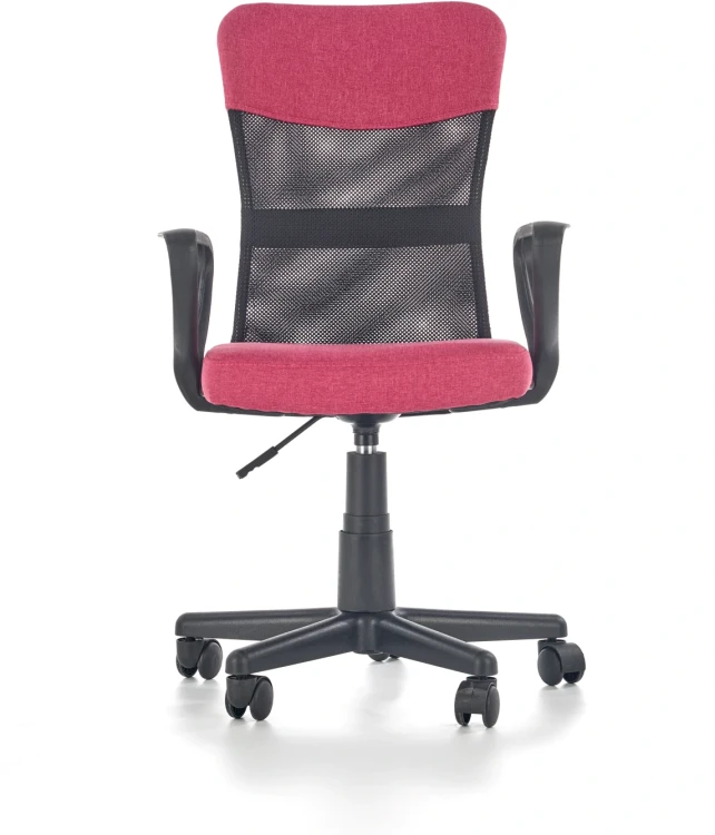 Fotel obrotowy Timmy 52 cm z siatką do pokoju młodzieżowego różowy