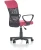Fotel obrotowy Timmy 52 cm z siatką do pokoju młodzieżowego różowy