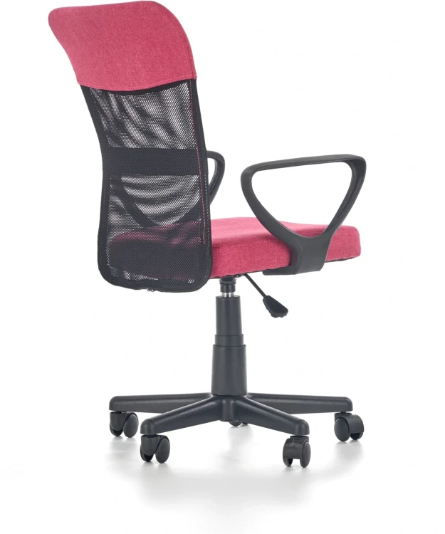 Fotel obrotowy Timmy 52 cm z siatką do pokoju młodzieżowego różowy