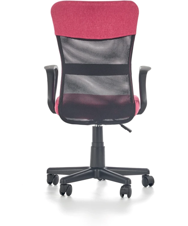 Fotel obrotowy Timmy 52 cm z siatką do pokoju młodzieżowego różowy