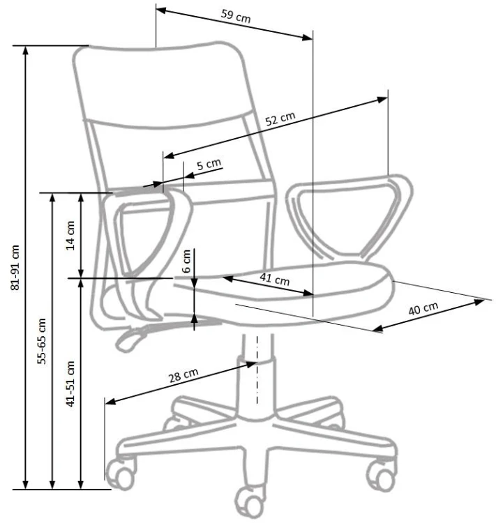 Fotel obrotowy Timmy 52 cm z siatką do pokoju młodzieżowego różowy