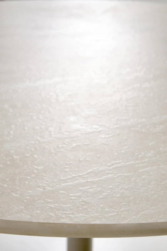 Stół okrągły Tolio tulipan na jednej nodze do jadalni 90 cm trawertyn/kaszmir