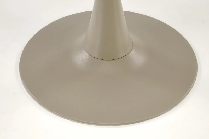 Stół okrągły Tolio tulipan na jednej nodze do jadalni 90 cm trawertyn/kaszmir