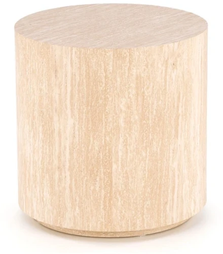 Stolik pomocniczy Travertino S Okrągły nowoczesny do salonu 45 cm trawertyn