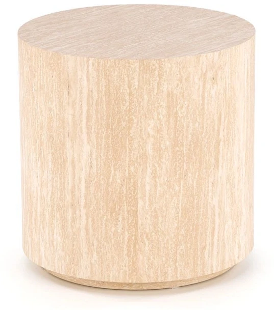 Stolik pomocniczy Travertino S Okrągły nowoczesny do salonu 45 cm trawertyn