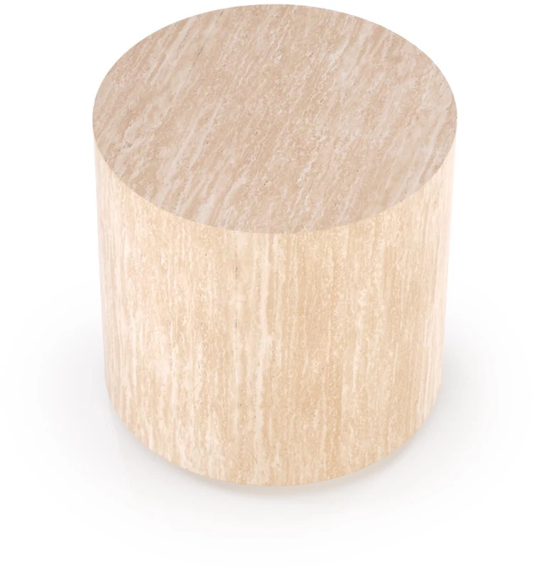 Stolik pomocniczy Travertino S Okrągły nowoczesny do salonu 45 cm trawertyn