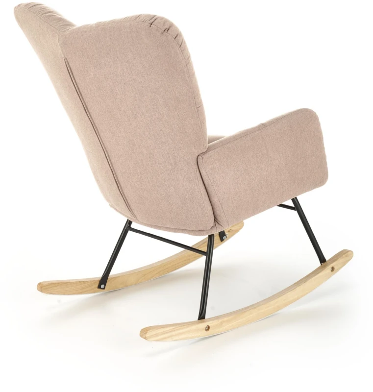 Fotel bujany Vasco na biegunach relaksacyjny wypoczynkowy do salonu beżowy