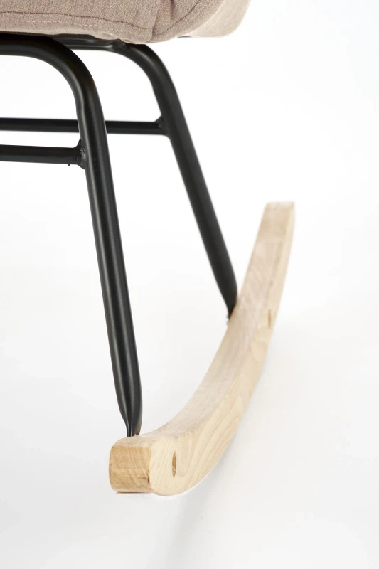 Fotel bujany Vasco na biegunach relaksacyjny wypoczynkowy do salonu beżowy