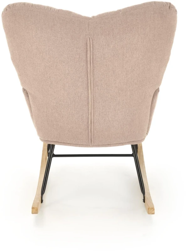 Fotel bujany Vasco na biegunach relaksacyjny wypoczynkowy do salonu beżowy