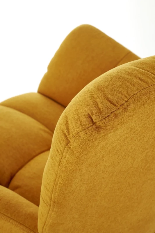 Fotel bujany Vasco na biegunach relaksacyjny wypoczynkowy do salonu musztardowy