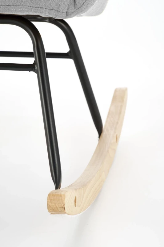 Fotel bujany Vasco na biegunach relaksacyjny wypoczynkowy do salonu popielaty