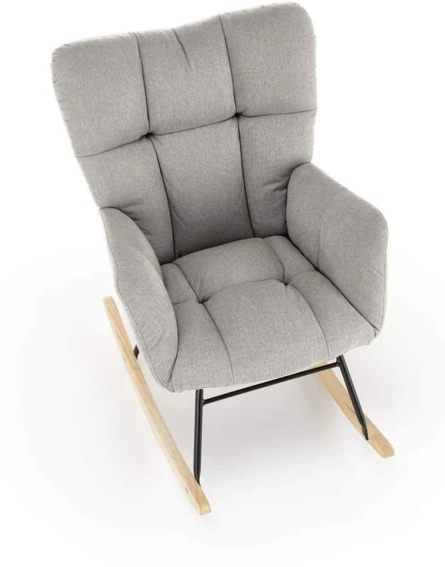 Fotel bujany Vasco na biegunach relaksacyjny wypoczynkowy do salonu popielaty