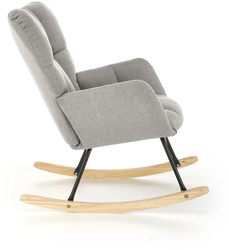 Fotel bujany Vasco na biegunach relaksacyjny wypoczynkowy do salonu popielaty