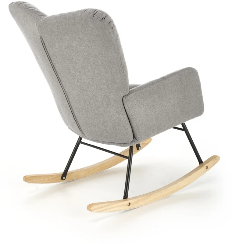 Fotel bujany Vasco na biegunach relaksacyjny wypoczynkowy do salonu popielaty