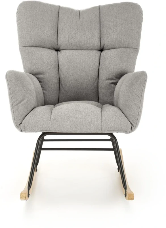 Fotel bujany Vasco na biegunach relaksacyjny wypoczynkowy do salonu popielaty