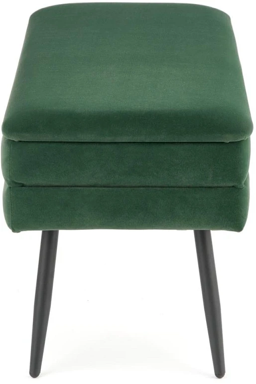 Ławka tapicerowana Velva 78 cm z funkcją pojemnika do przedpokoju ciemny zielony/czarny