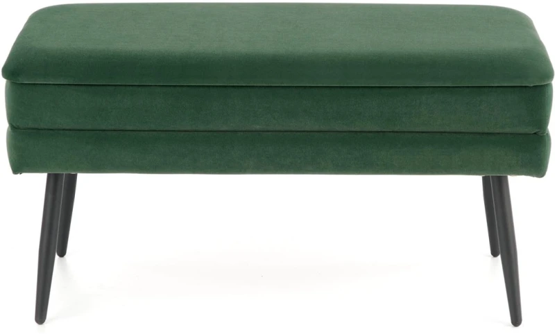Ławka tapicerowana Velva 78 cm z funkcją pojemnika do przedpokoju ciemny zielony/czarny