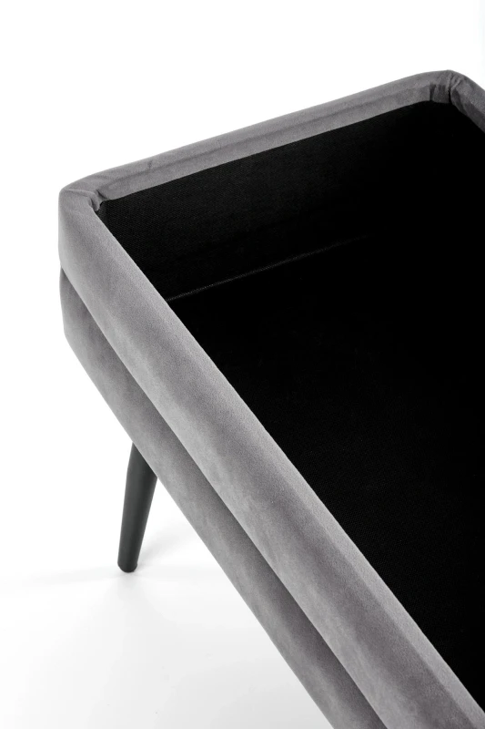 Ławka tapicerowana Velva 78 cm z funkcją pojemnika do przedpokoju popielaty/czarny