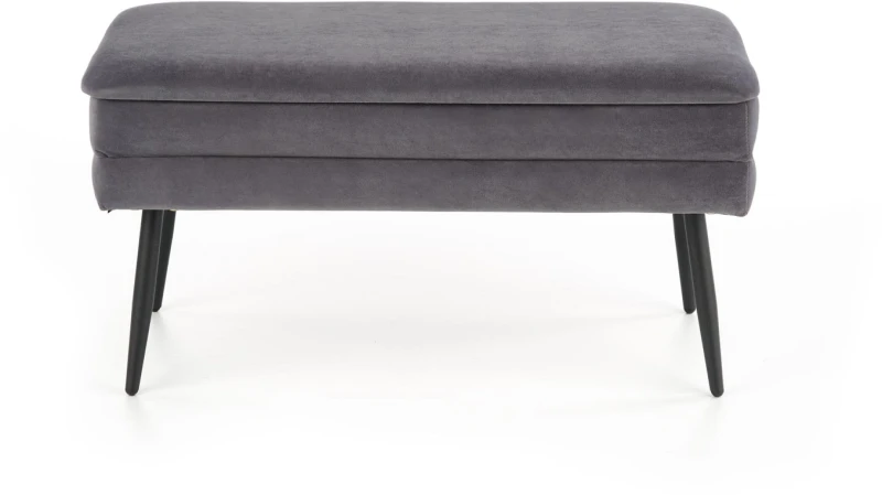 Ławka tapicerowana Velva 78 cm z funkcją pojemnika do przedpokoju popielaty/czarny