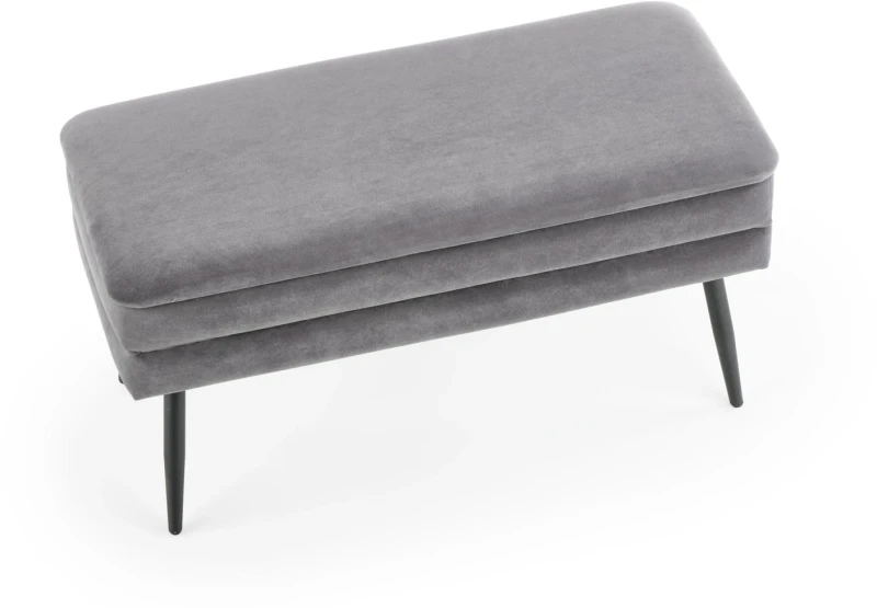 Ławka tapicerowana Velva 78 cm z funkcją pojemnika do przedpokoju popielaty/czarny