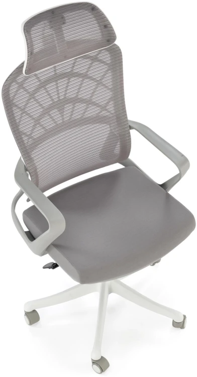 Fotel obrotowy Vesuvio 2 ergonomiczny nowoczesny do biura popielaty/biały
