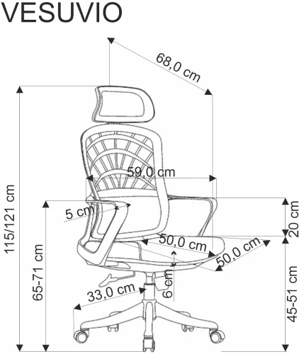 Fotel obrotowy Vesuvio ergonomiczny nowoczesny do biura czarny