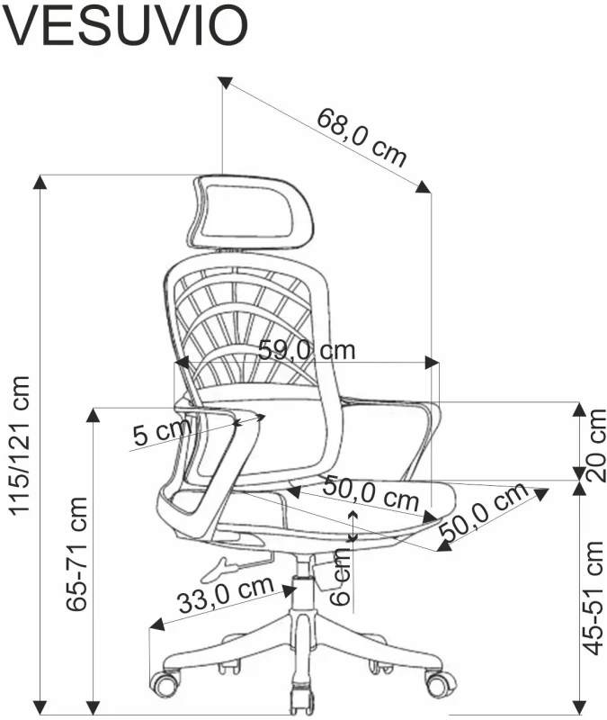 Fotel obrotowy Vesuvio ergonomiczny nowoczesny do biura czarny