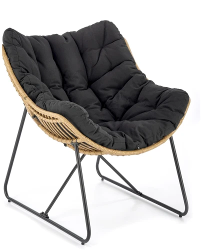 Fotel wypoczynkowy Whisper czarny / naturalny