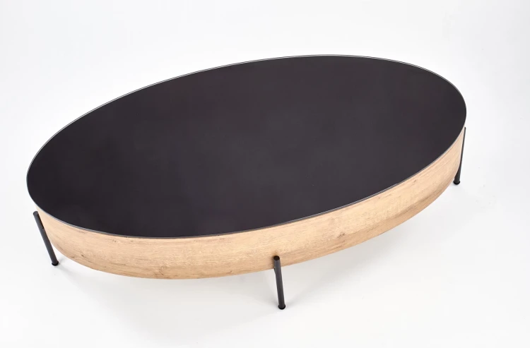 Ława stolik Zenga 120 cm ze schowkiem czarny / dąb złoty
