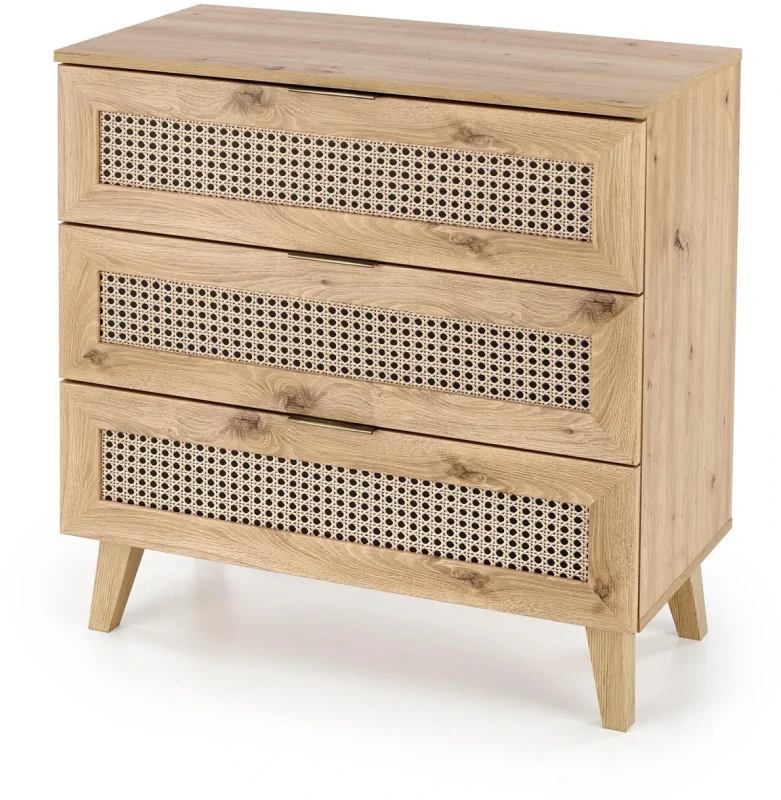 Komoda BORNEO KM-2 80 cm dąb artisan/czarny