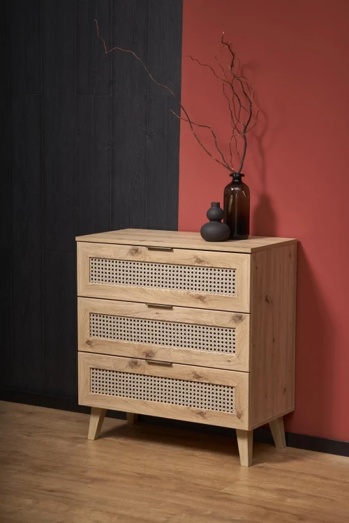 Komoda BORNEO KM-2 80 cm dąb artisan/czarny