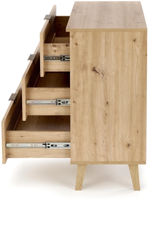 Komoda BORNEO KM-2 80 cm dąb artisan/czarny