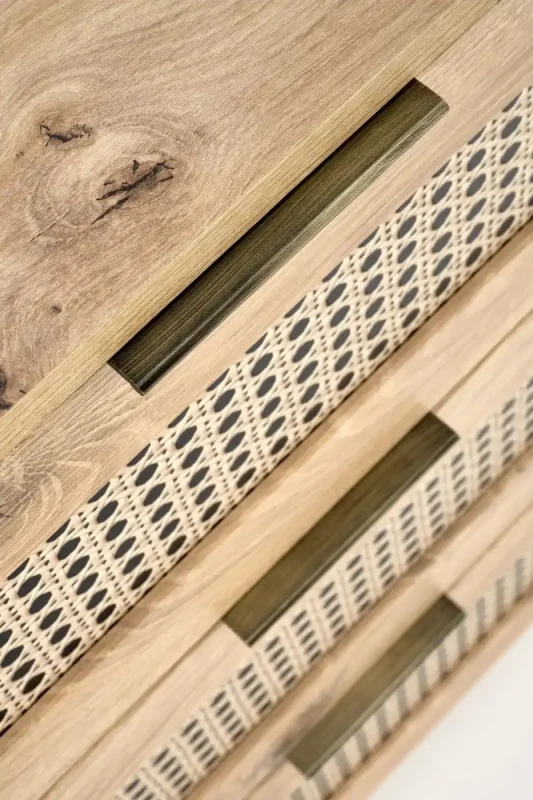 Komoda BORNEO KM-2 80 cm dąb artisan/czarny