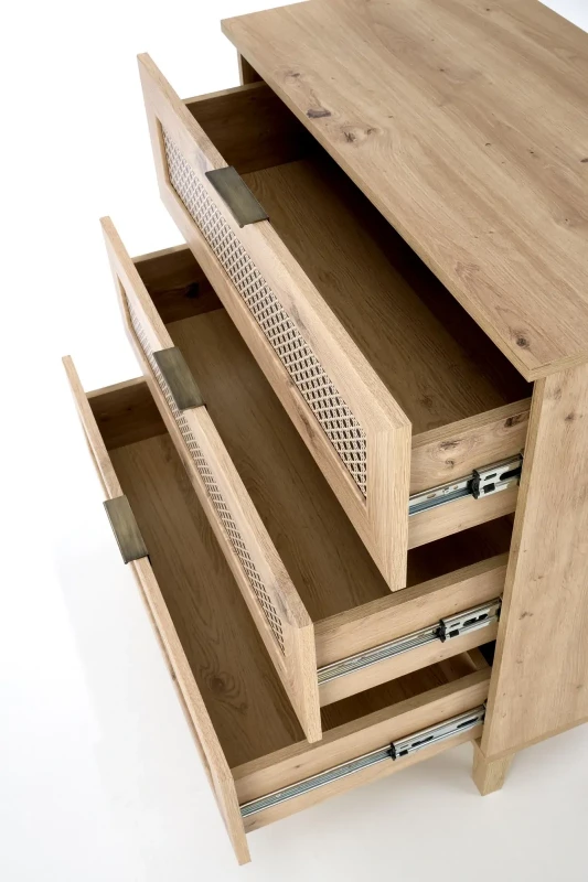 Komoda BORNEO KM-2 80 cm dąb artisan/czarny