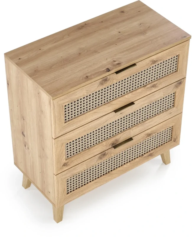 Komoda BORNEO KM-2 80 cm dąb artisan/czarny