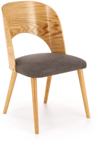 Krzesło drewniane Cadiz w stylu retro dąb naturalny / popiel