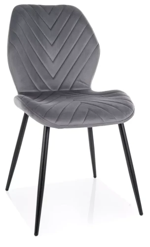 Krzesło tapicerowane Mike Velvet na metalowych nogach do jadalni szary Bluvel 14